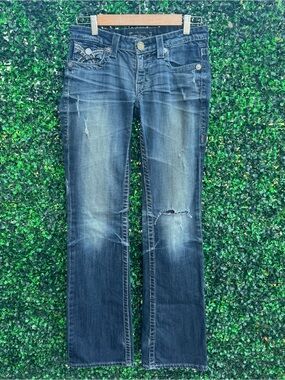 Big Star Distressed Dark Blue Womens Jeans